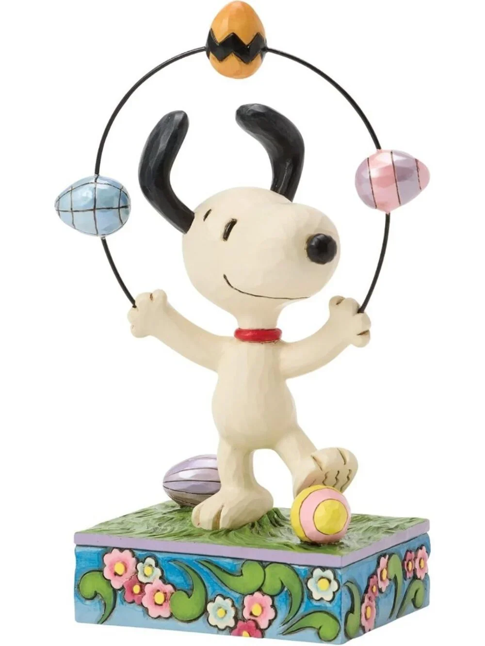 Snoopy Juggling Easter Eggs Figurine, 6.1 Inch, Colorful Spring Decor